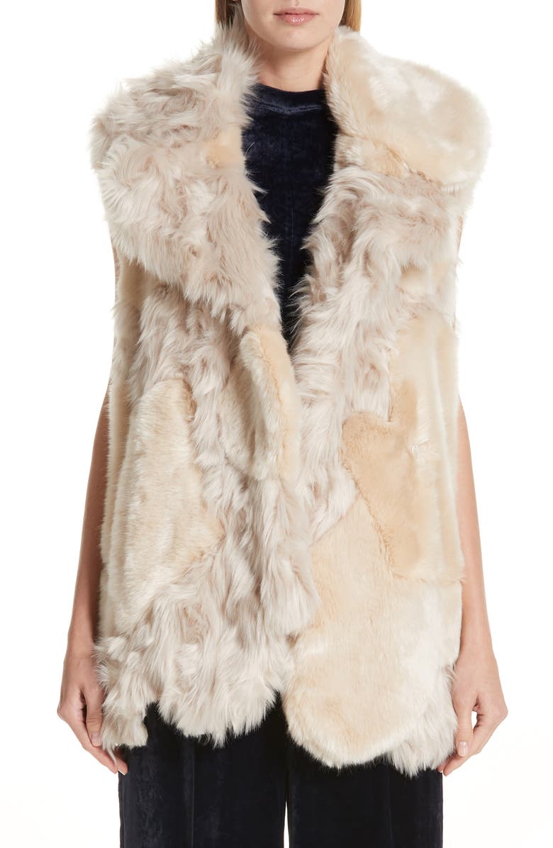 Stella McCartney Faux Fur Vest, Main, color, 