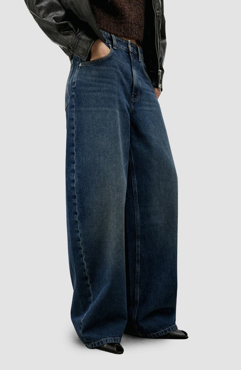 MANGO Barrel Leg Jeans, Alternate, color, Dark Vintage Blue