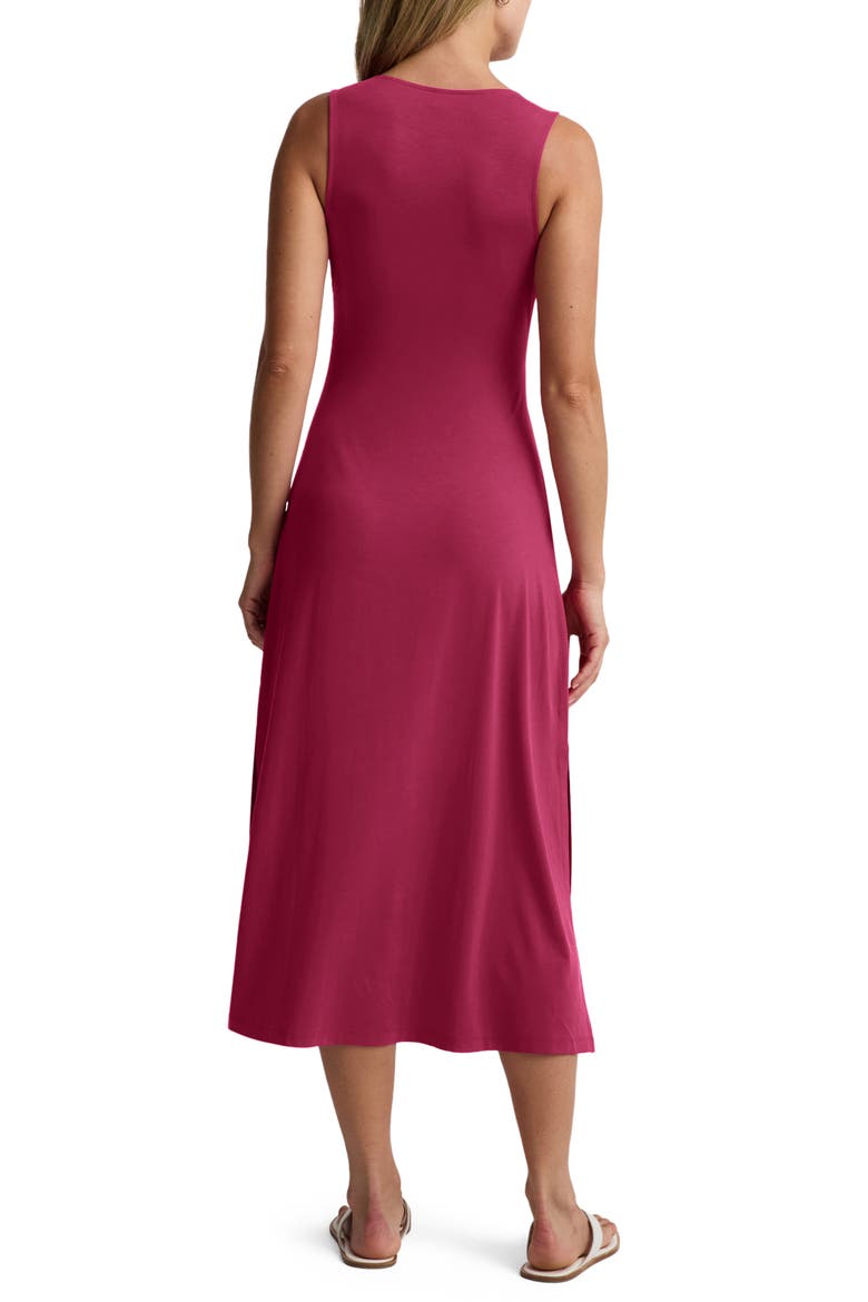 Twist Keyhole Midi Dress, Alternate, color, SANGRIA
