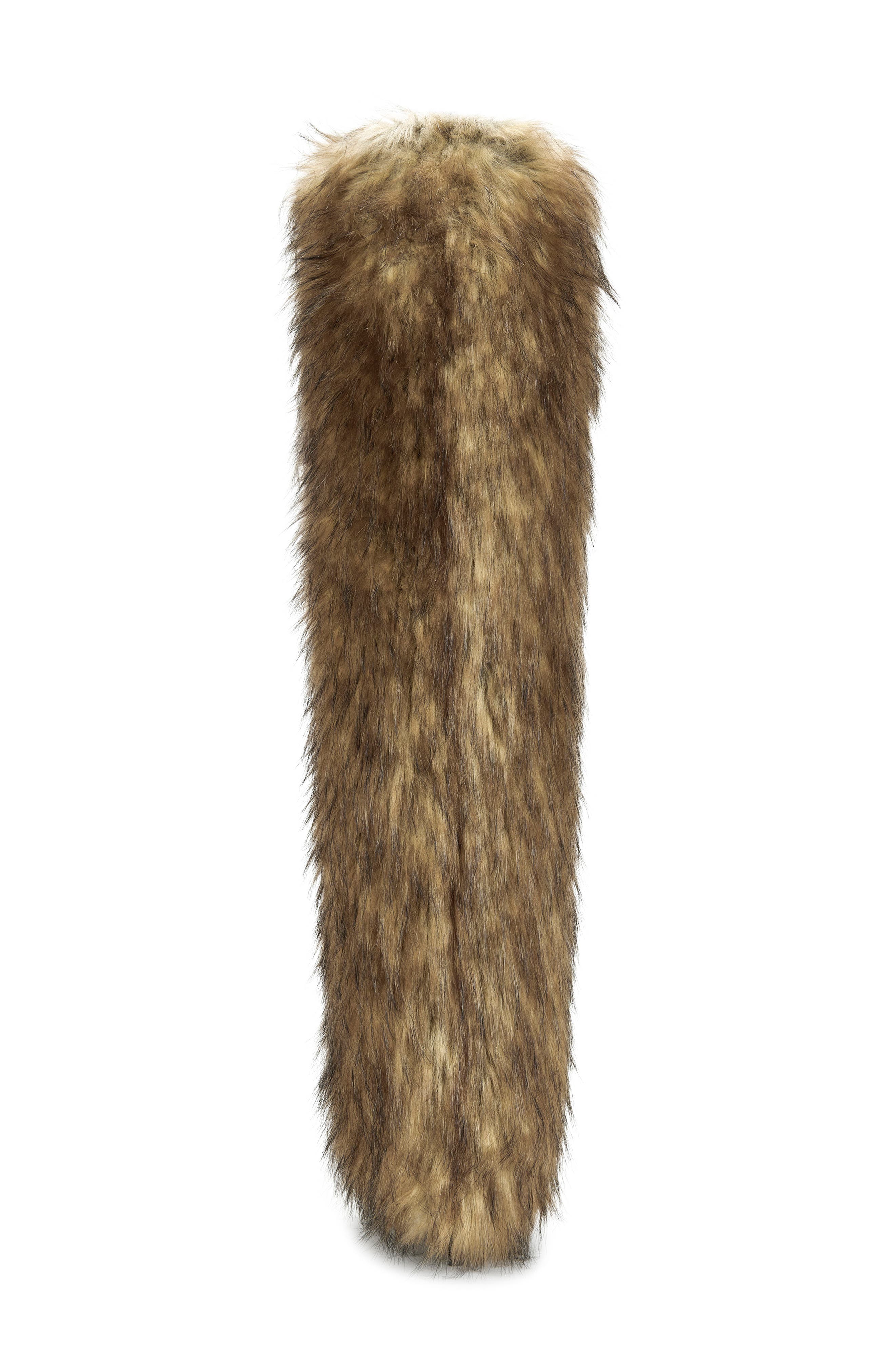 AZALEA WANG Langleye Faux Fur Over-the-Knee Stiletto Boot, Alternate, color, Brown
