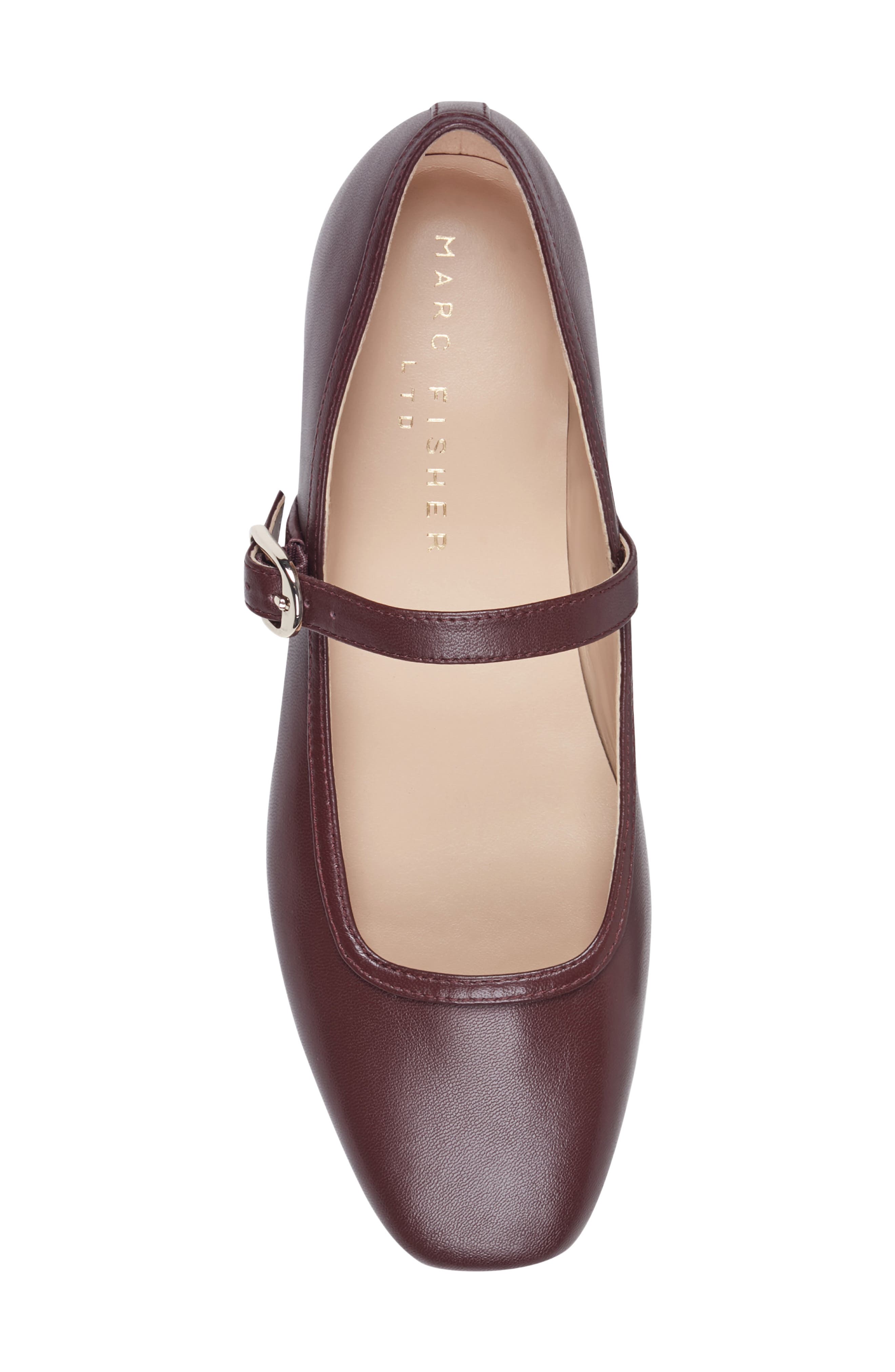 Garissa Mary Jane Flat, Alternate, color, DARK RED
