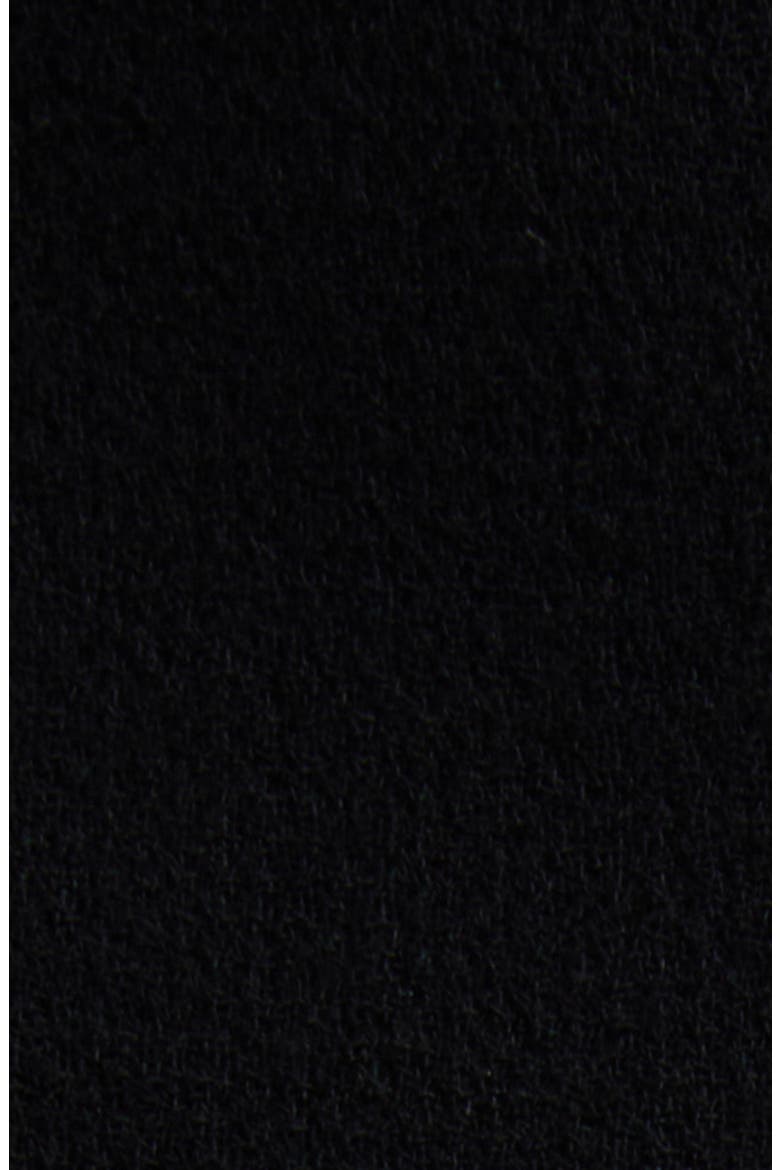 Long Sleeve Wool Crepe Minidress with Genuine Shearling Trim, Alternate, color, BLACK