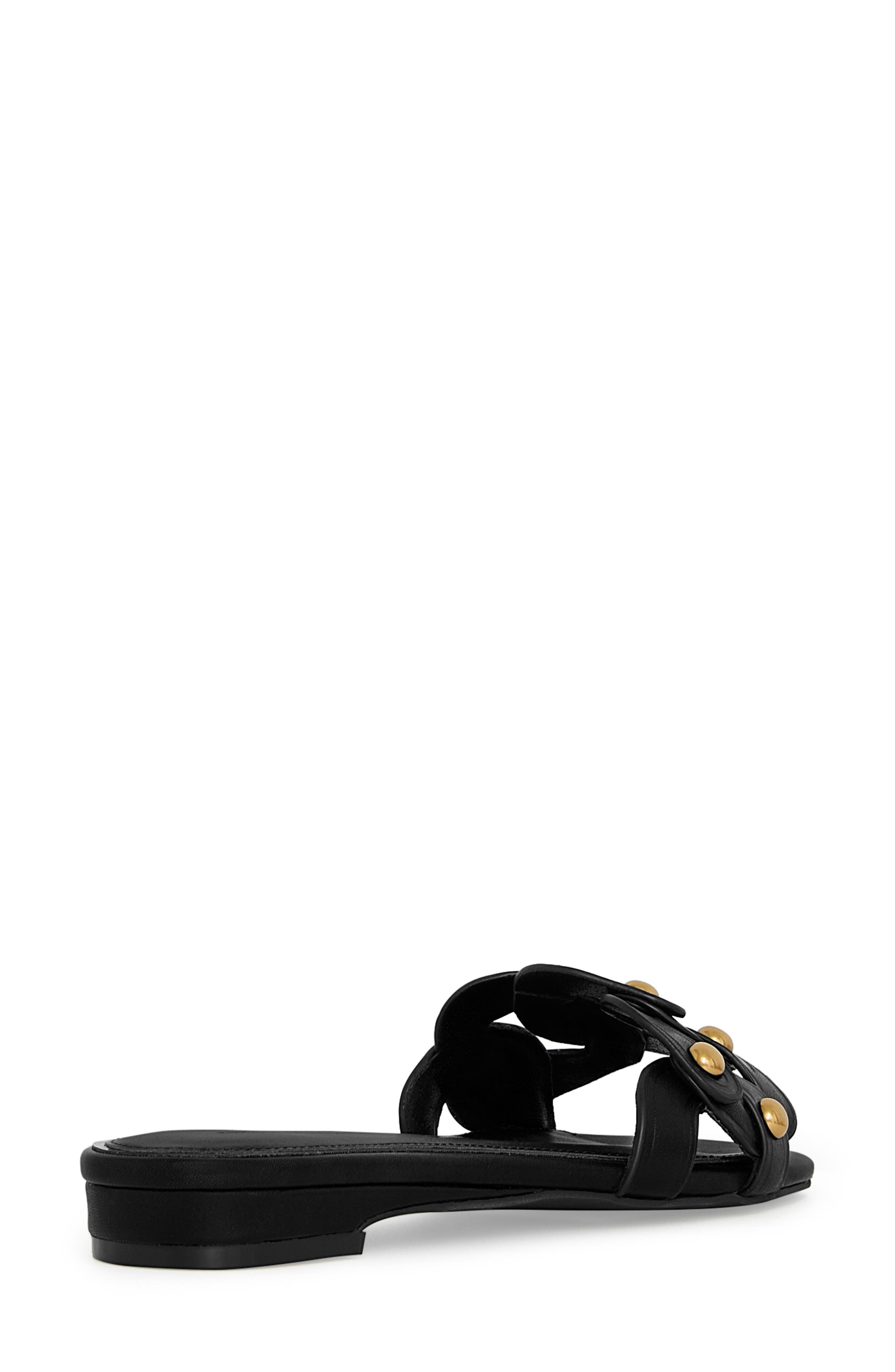Rebecca Minkoff Chain Slide Sandal, Alternate, color, Black