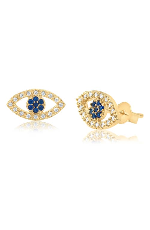 Shymi Pavé Evil Eye Stud Earrings In Gold