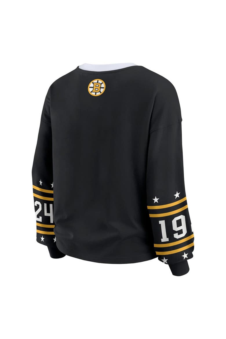 Women's WEAR by Erin Andrews Black Boston Bruins Long-Sleeve Sport T-Shirt, Alternate, color, Black