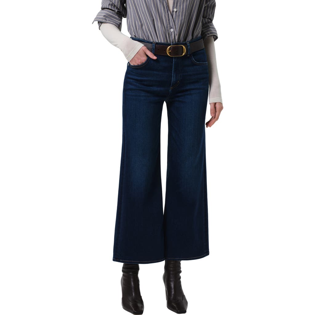 Citizen Of Humanity Womens Lotus (dk Indigo) Lyra Wide-crop-leg High-rise Stretch-regenerative-denim Blend Jeans In Blue