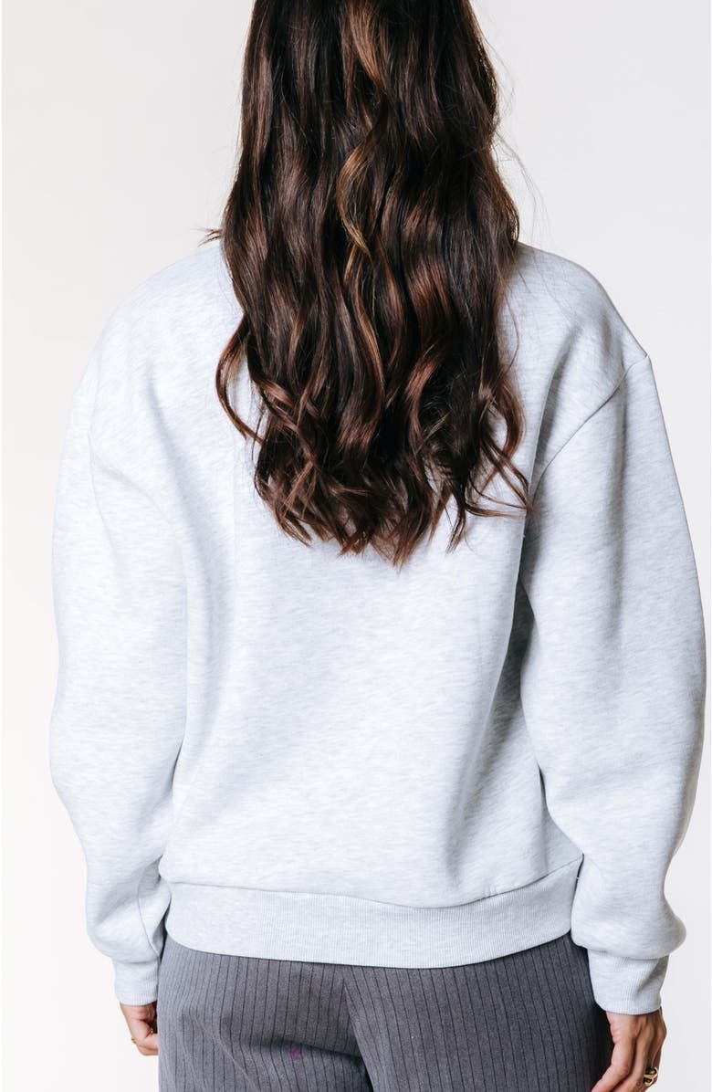 Colourful Rebel Rebel Paisley Patch Dropped Shoulder Sweat, Alternate, color, Light Grey Melange