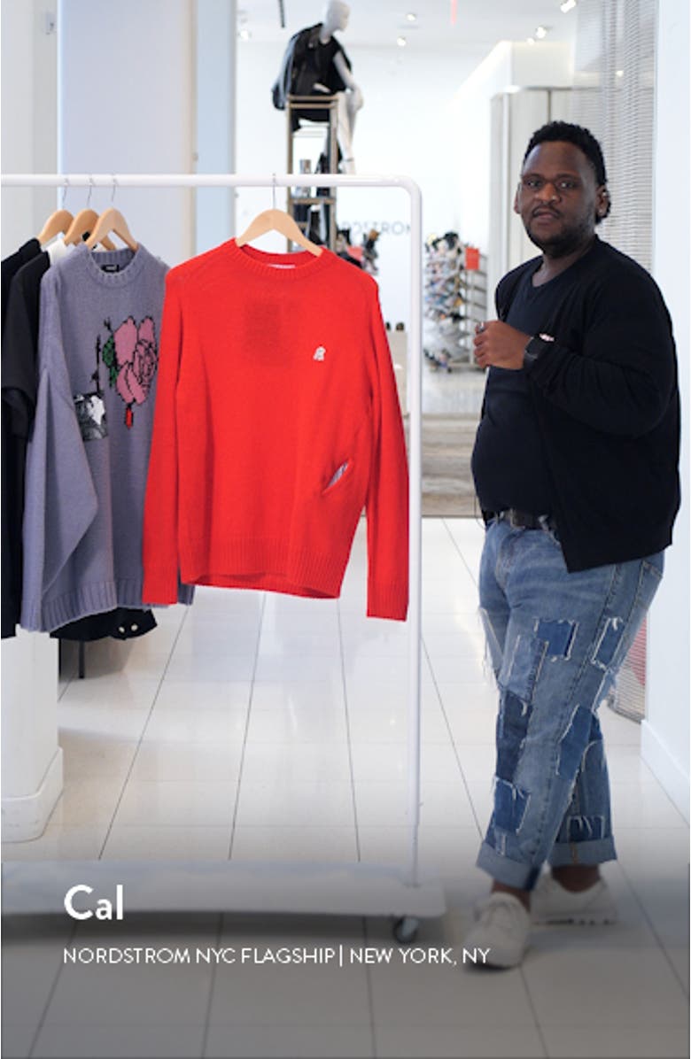 Lamb Patch Crewneck Wool & Cotton Sweater, sales video thumbnail