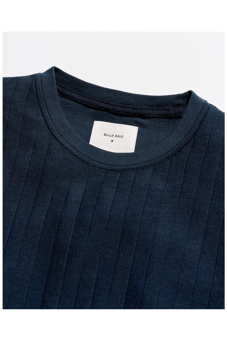 Herringbone Crewneck Long Sleeve T-Shirt, Alternate, color, CARBON BLUE