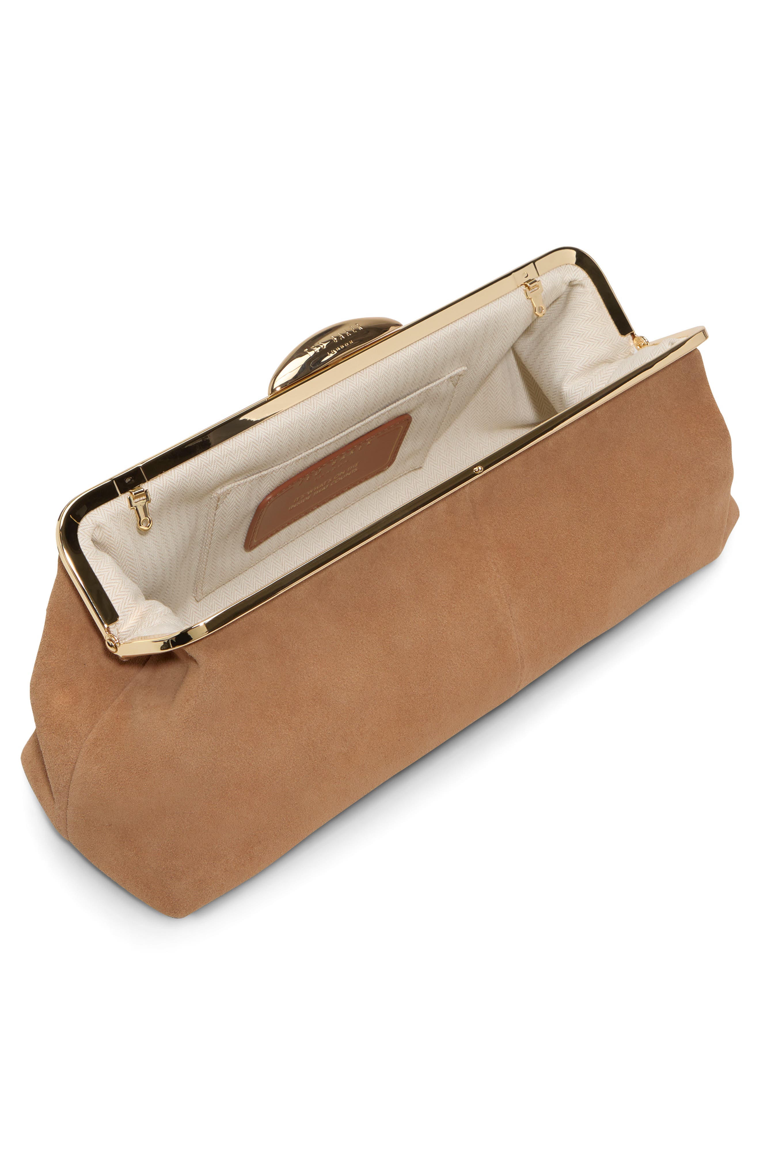 Celeste Leather Clutch, Alternate, color, ANTIQUE BROWN