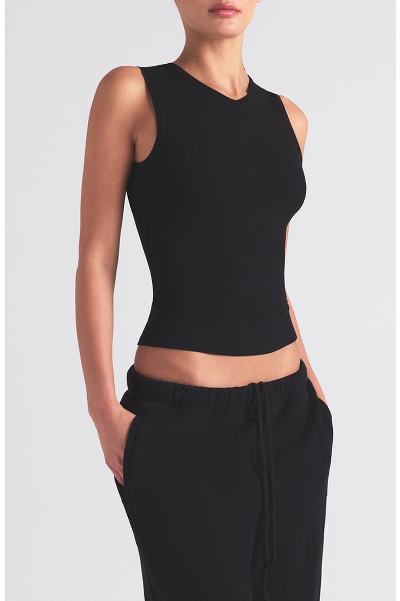 Soft Lounge V-Neck Tank Top, Alternate, color, ONYX