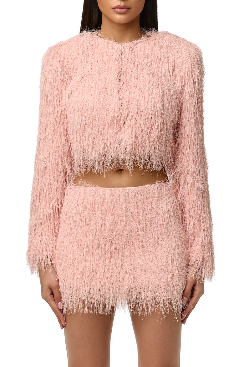 Fringe Crop Jacket, Main, color, PEACH
