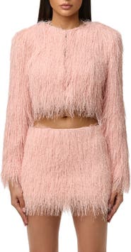 Naked Wardrobe Fringe Crop Jacket