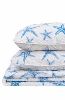Woven & Weft Blue Starfish Quilt Set