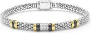 LAGOS Two-Tone Black Ceramic Station Diamond Bracelet