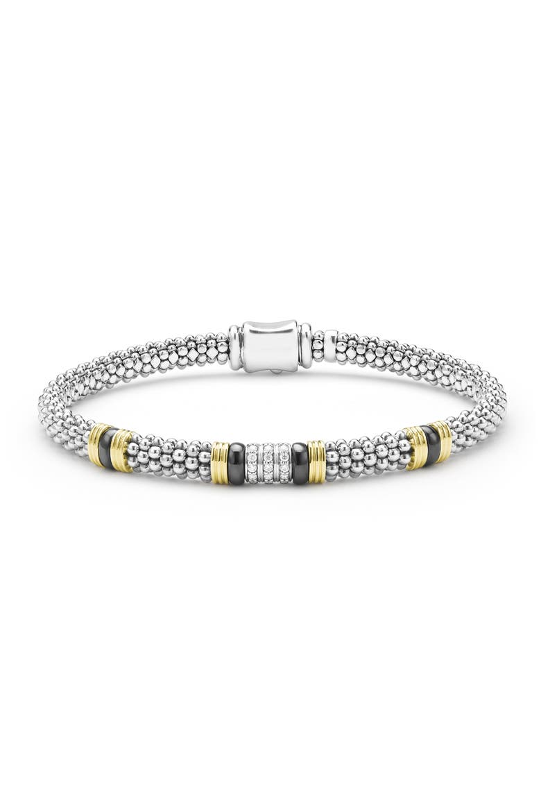 Two-Tone Black Ceramic Station Diamond Bracelet video