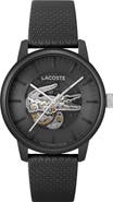 Lacoste 12.12 Automatique Leather Strap Watch, 44mm