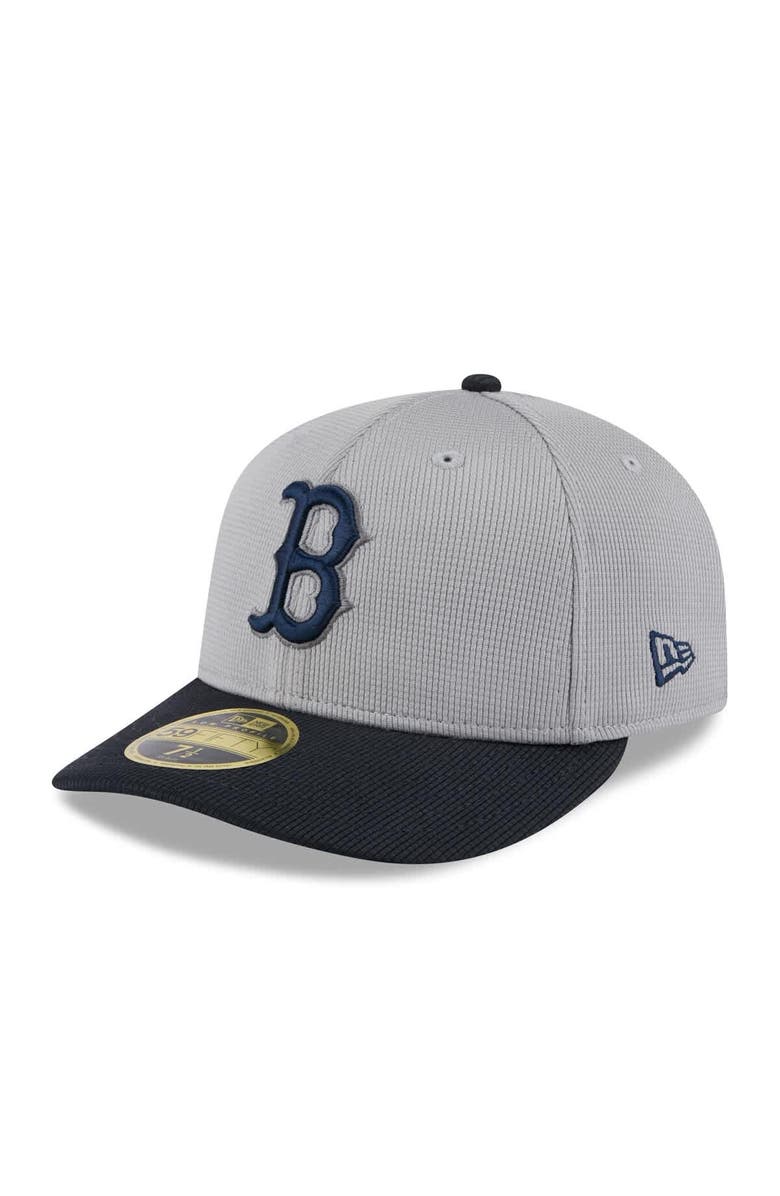 New Era Men's New Era  Gray/Navy Boston Red Sox 2025 Batting Practice Low Profile 59FIFTY Fitted Hat, Main, color, 