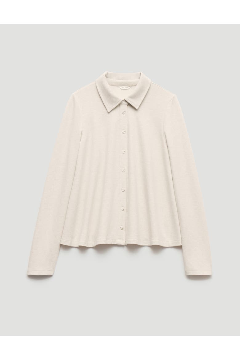 Noa Button A-Line Polo Top, Alternate, color, Oatmeal Marl
