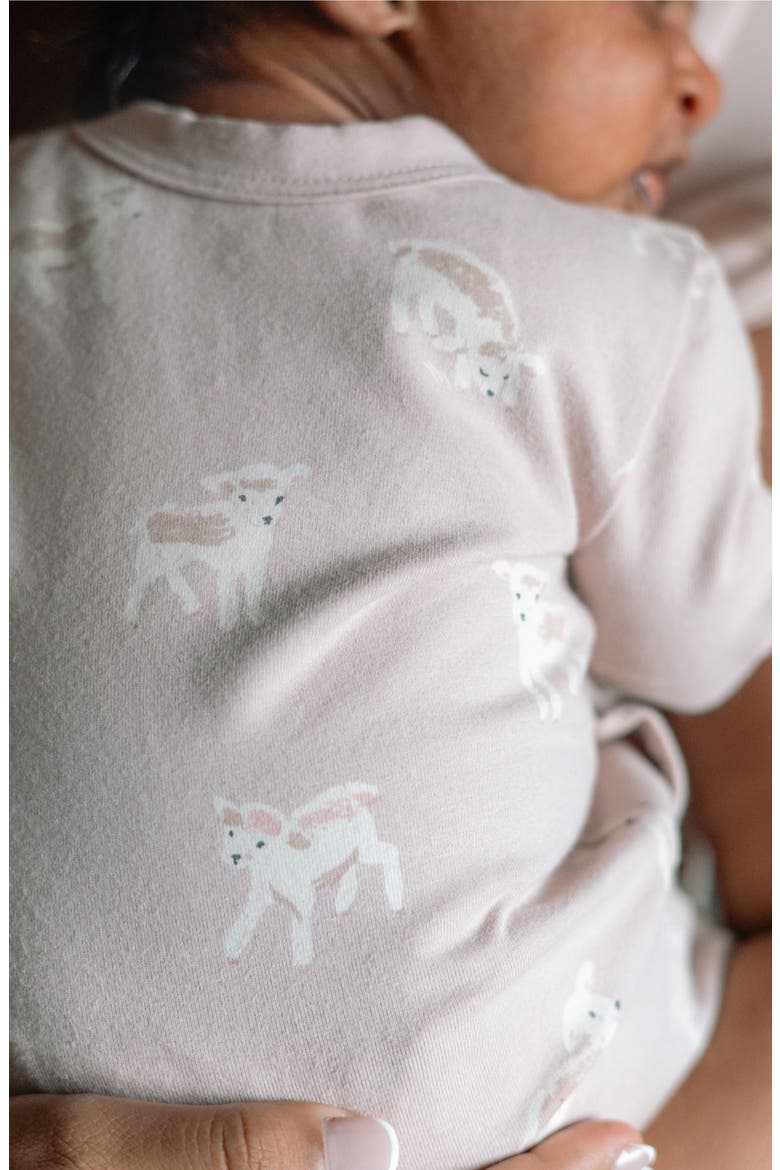 The Littles Stretch Organic Cotton Romper, Alternate, color, DEAR LAMB