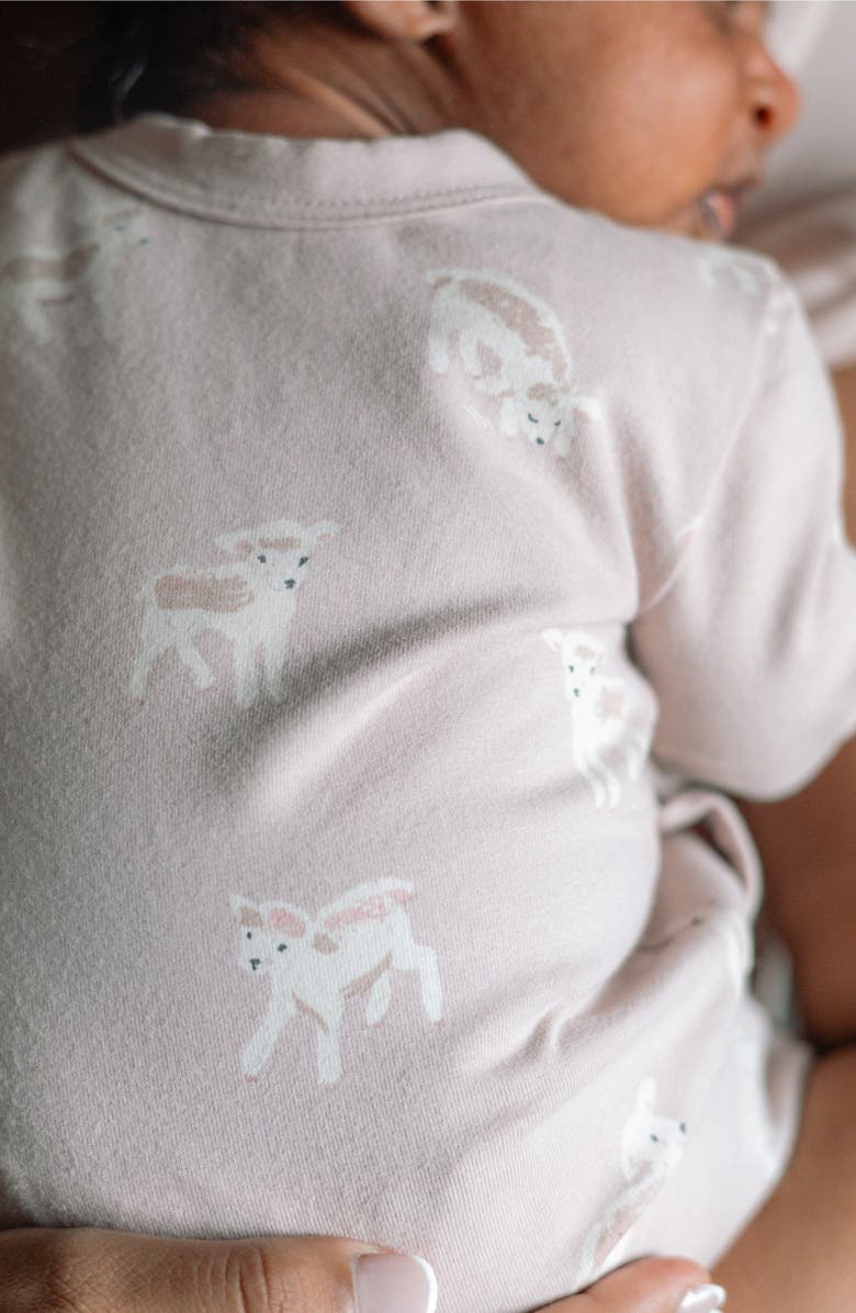 Pehr The Littles Stretch Organic Cotton Romper, Alternate, color, Dear Lamb