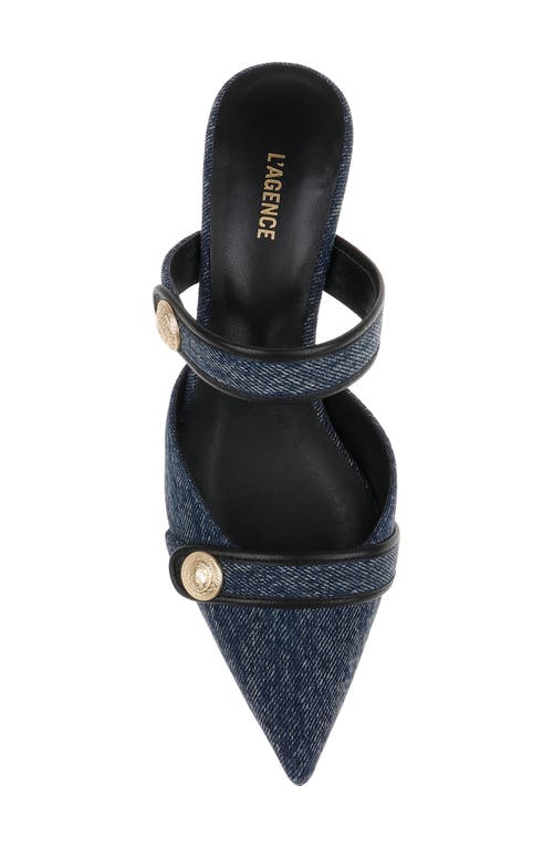 L AGENCE L'AGENCE GILLIANE MARY JANE POINTED TOE KITTEN HEEL MULE
