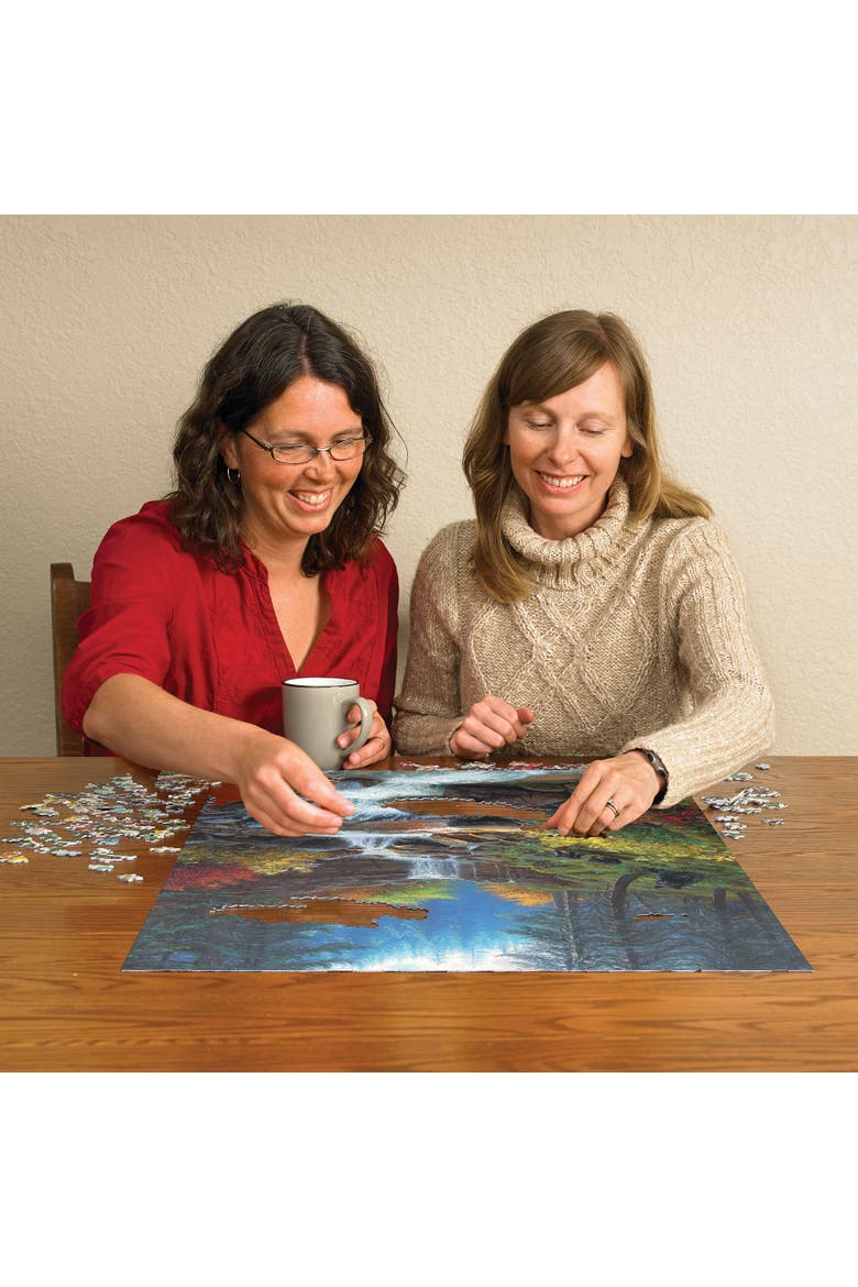 1000 Piece Puzzle Mountain Cascade  High Quality Jigsaw, Alternate, color, Multicolored