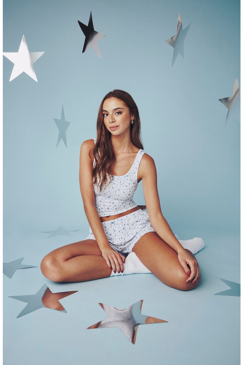 Tank Top & Shorts Pajama Set, Alternate, color, STARDUST