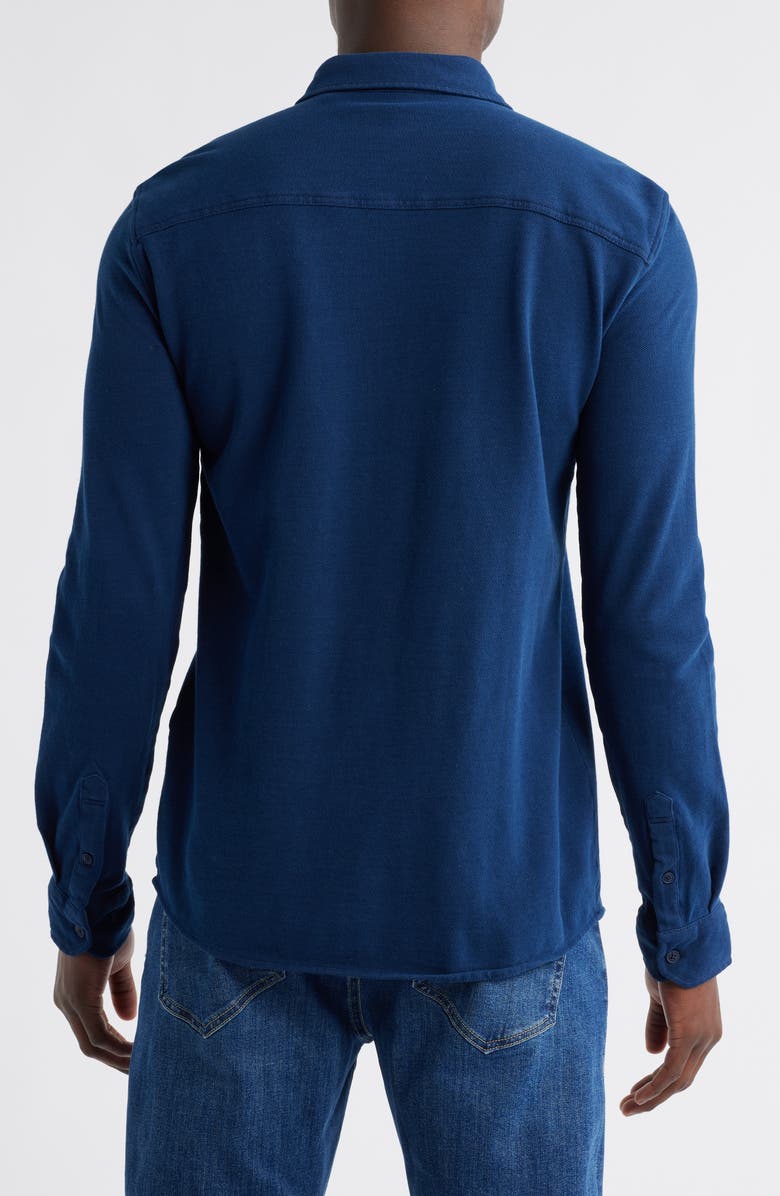 Mavi Jeans Cotton Knit Button-Up Shirt, Alternate, color, Indigo