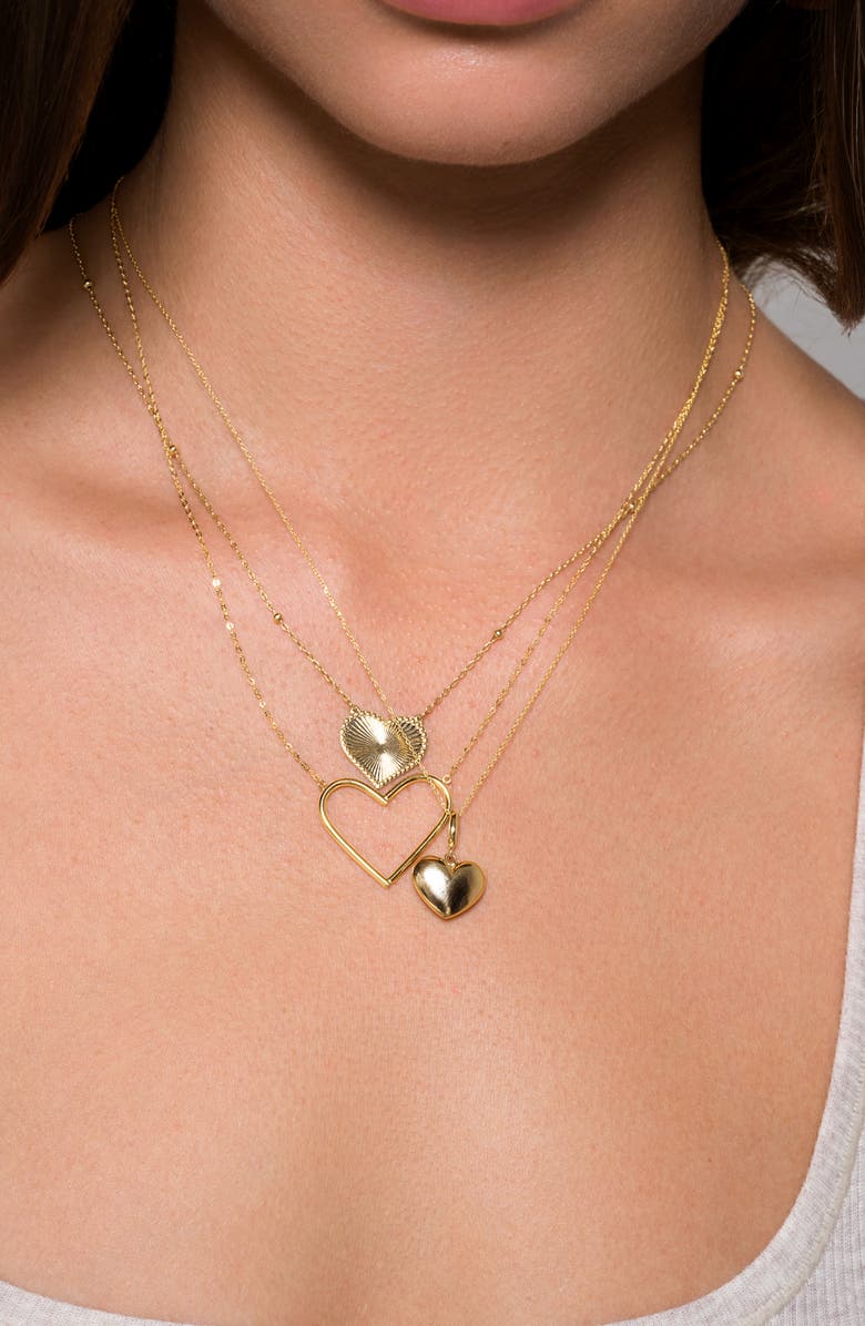 Bony Levy 14k Gold Puffy Heart Pendant Necklace, Alternate, color, 14K Yellow Gold