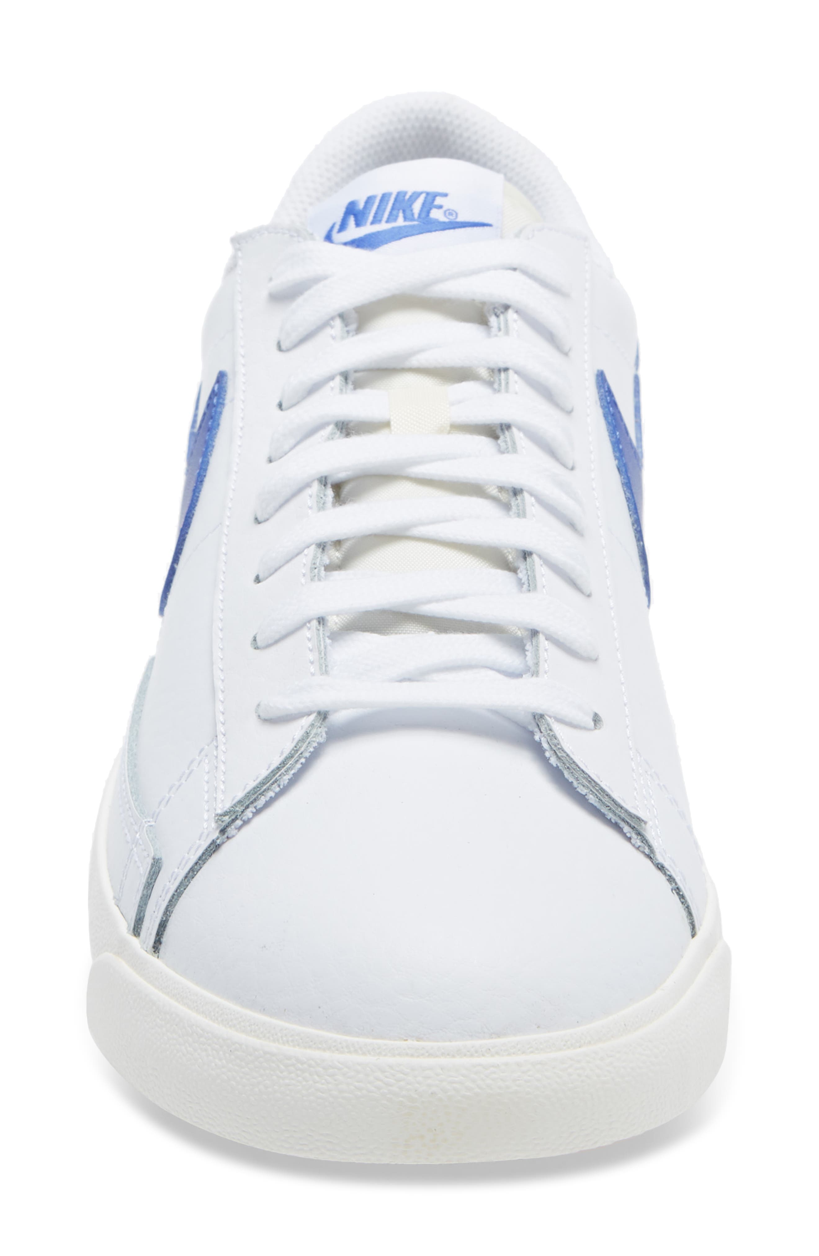 Blazer Low Leather Sneaker, Alternate, color, WHITE/ ASTRONOMY BLUE/ SAIL