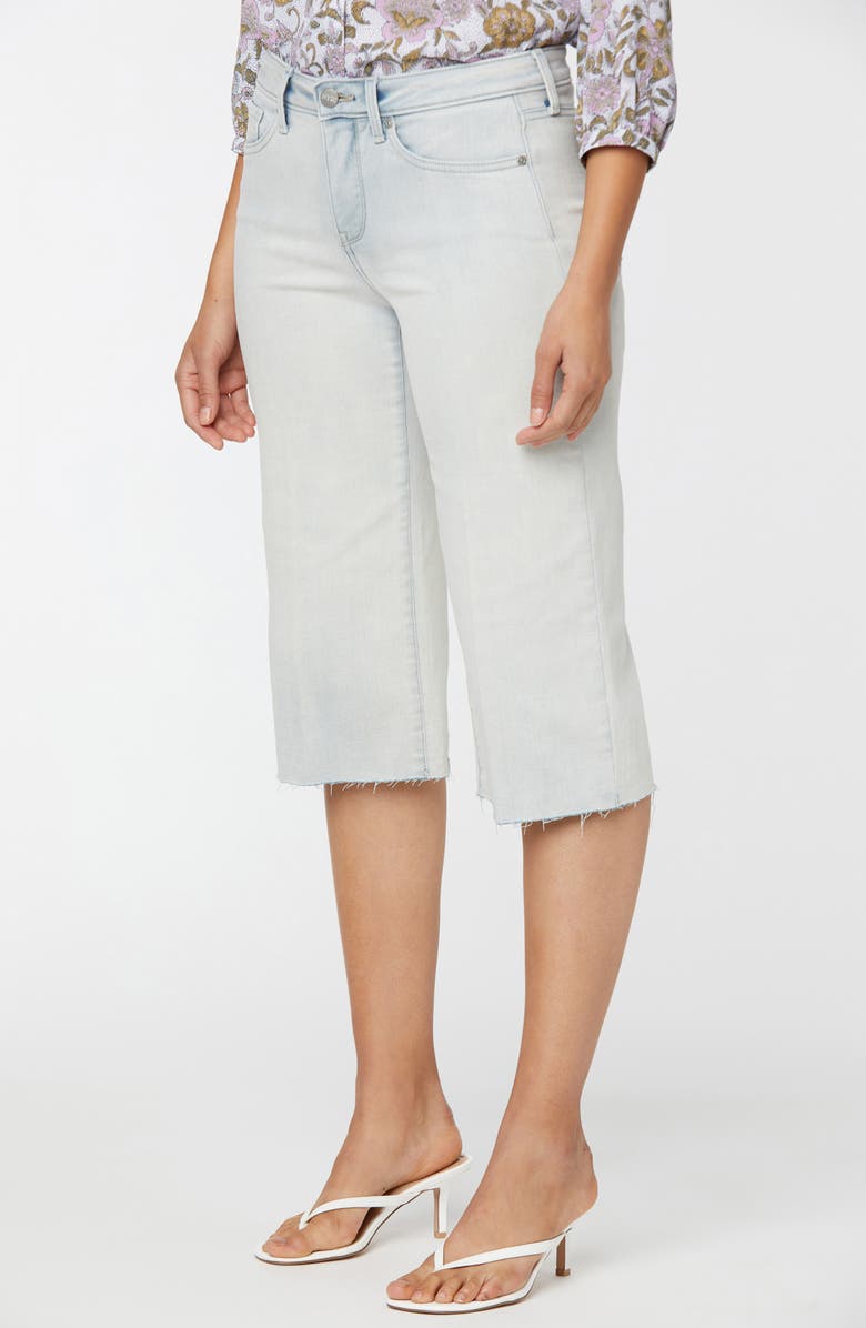 NYDJ Wide Leg Raw Hem Pedal Pusher Jeans, Alternate, color,