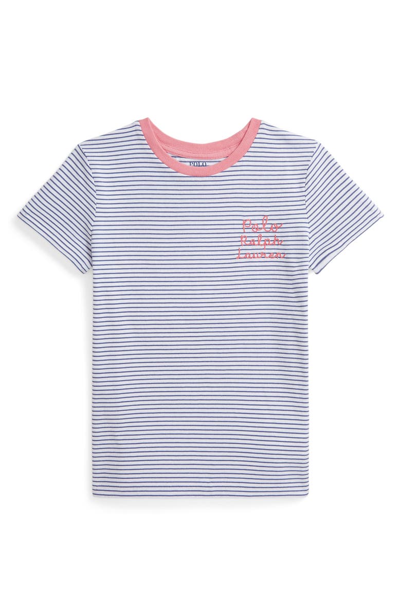 Polo Ralph Lauren Kids' Stripe Cotton Ringer T-Shirt, Main, color,