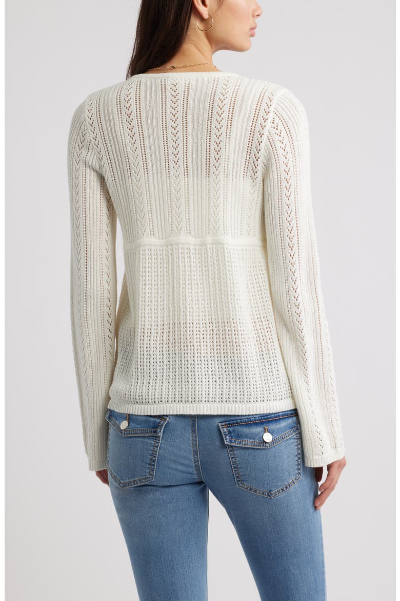Openstitch Tie Front Cardigan, Alternate, color, IVORY