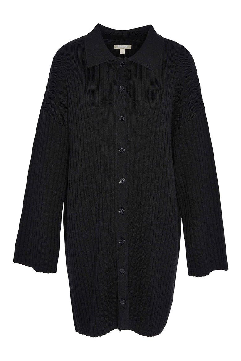 Claudette Long Sleeve Cotton Blend Sweater Dress, Alternate, color, BLACK