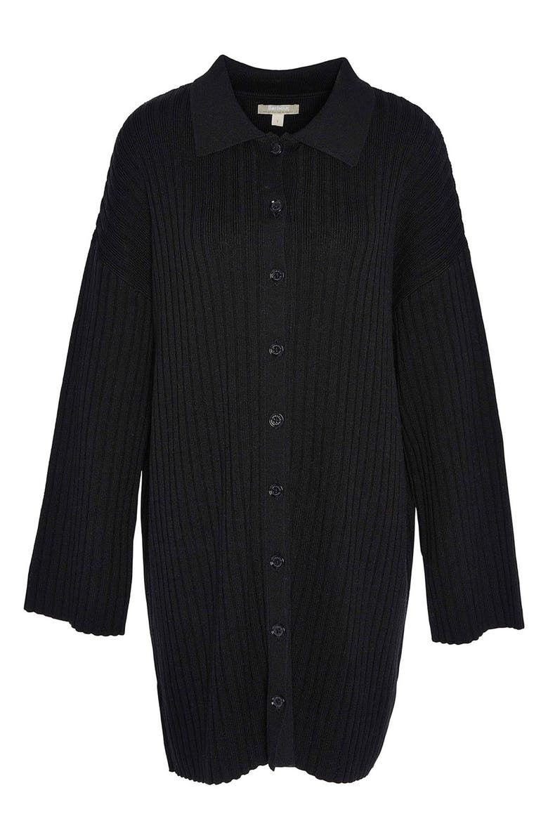 Barbour Claudette Long Sleeve Cotton Blend Sweater Dress, Alternate, color, Black