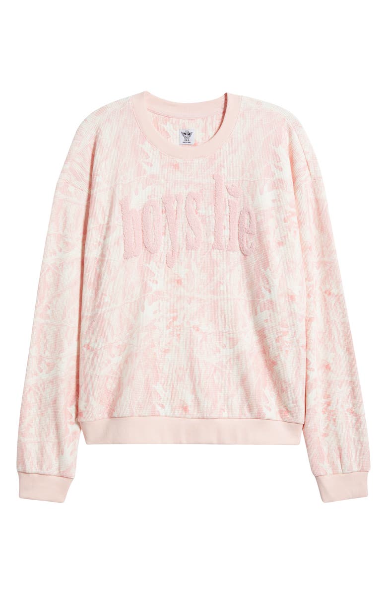 BOYS LIE Kara Waffle Stitch Sweatshirt, Alternate, color, Pink