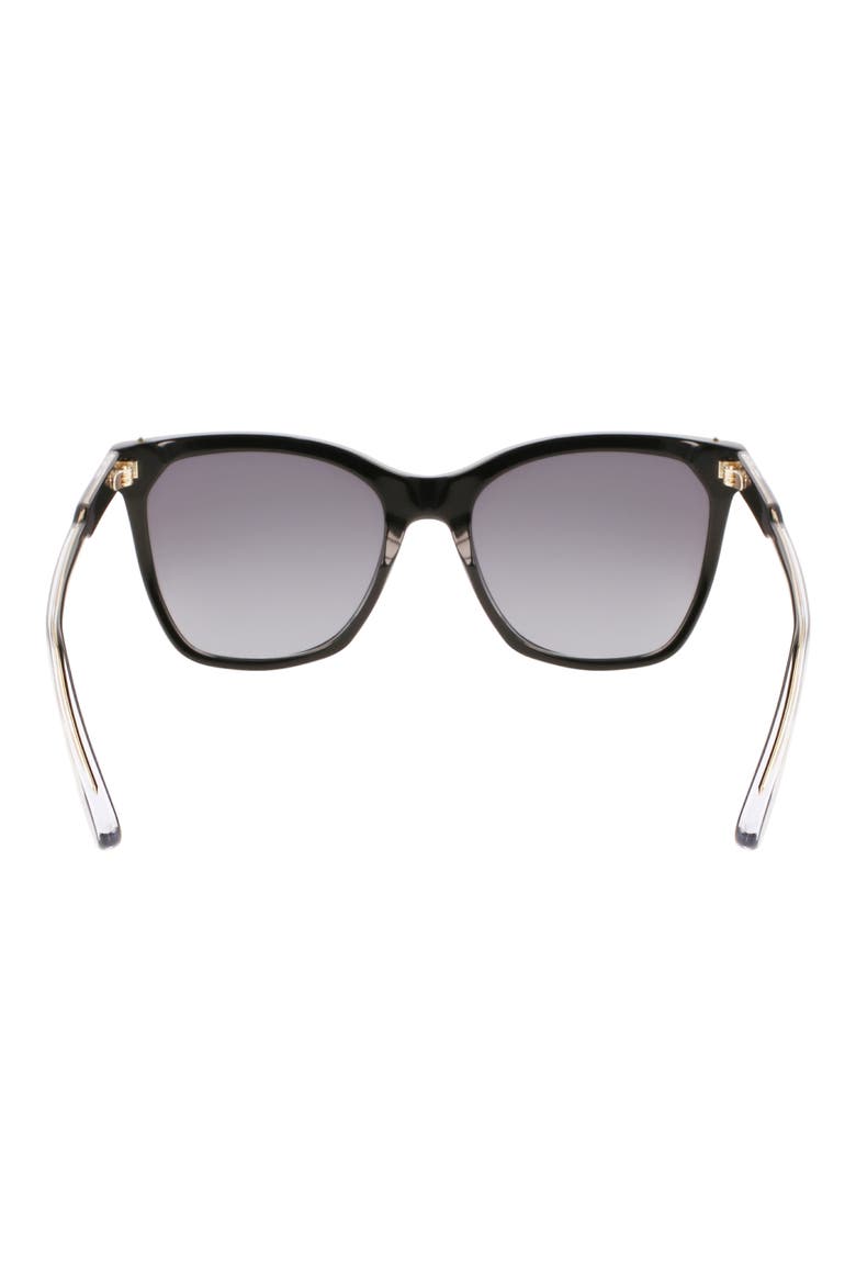Guilloché 56mm Gradient Rectangular Sunglasses, Alternate, color, BLACK