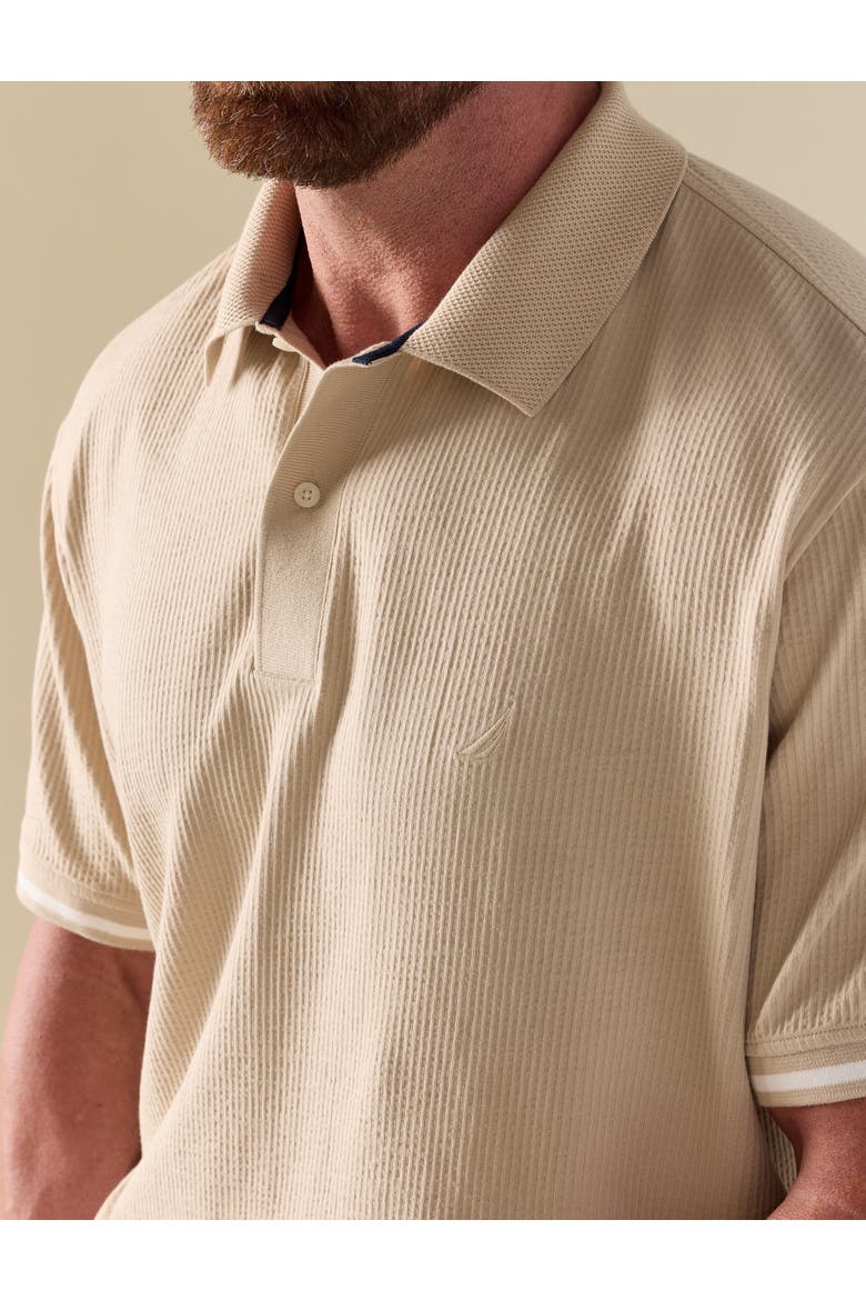 Big & Tall Compact Seersucker Polo Shirt, Alternate, color, MUSHROOM