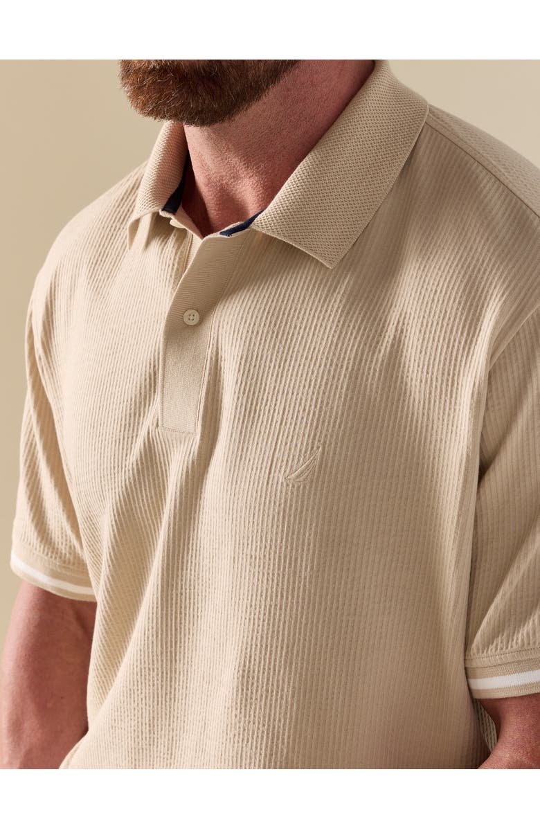 Nautica Big & Tall Compact Seersucker Polo Shirt, Alternate, color, Mushroom