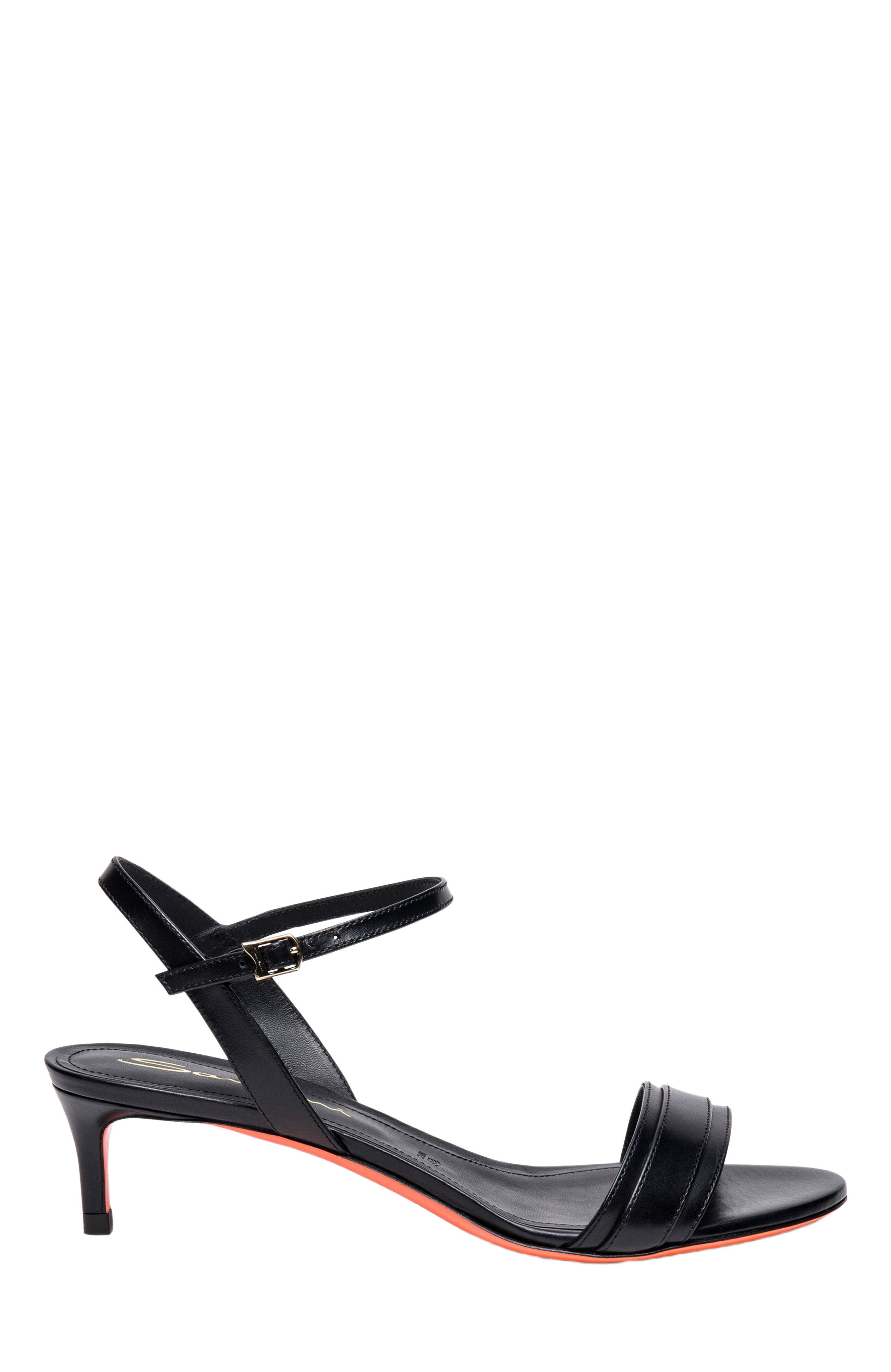 Santoni Women's mid-heel sandal, Main, color, Black