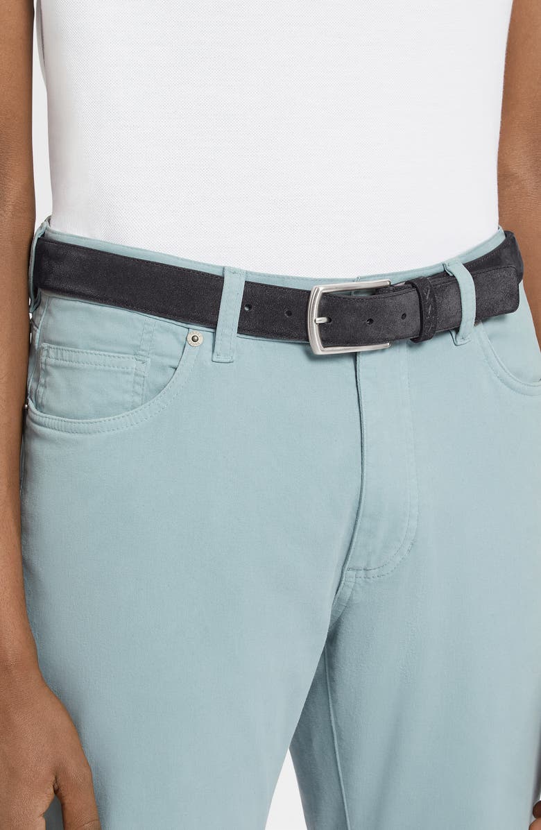 ZEGNA Suede Belt, Alternate, color, Navy