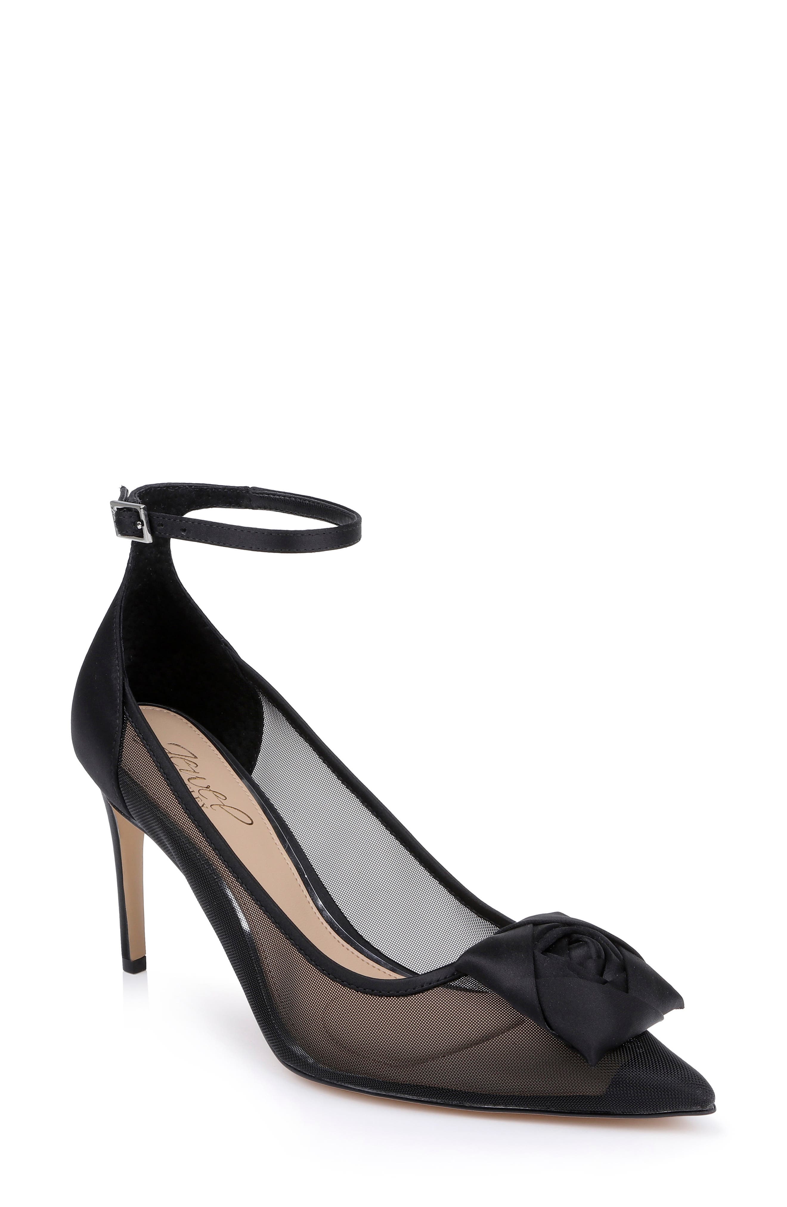 Beckett Ankle Strap Pump, Main, color, BLACK MESH