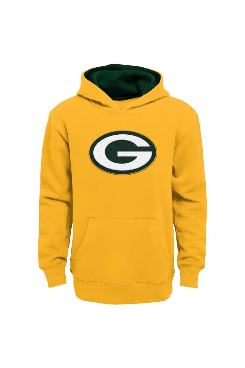 Youth Gold Green Bay Packers Prime Pullover Hoodie, Main, color, Gold
