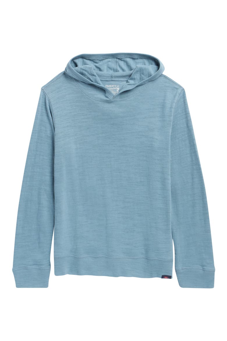 Kids' Slub Cotton Hoodie, Main, color, STORMY LAKE