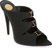 Saint Laurent Emilie Strass Logo Slide Sandal