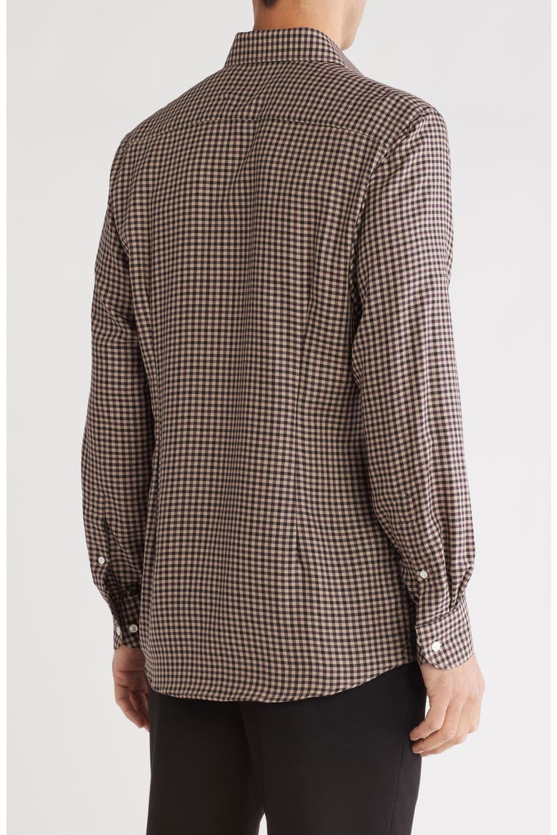 Contemporary Fit Gingham Merino Wool Dress Shirt, Alternate, color, MEDIUM RED