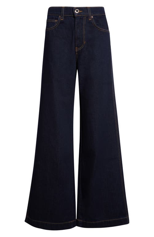 Veronica Beard Kasey Mid Rise Wide Leg Jeans In Indigo Rinse In Purple