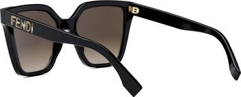 The Fendi Lettering 55mm Geometric Sunglasses