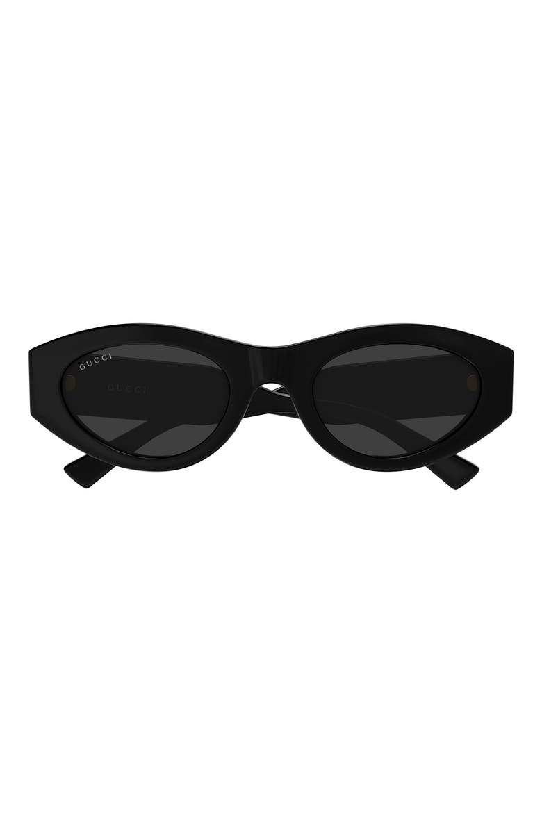 52mm Oval Sunglasses, Main, color, BLACK